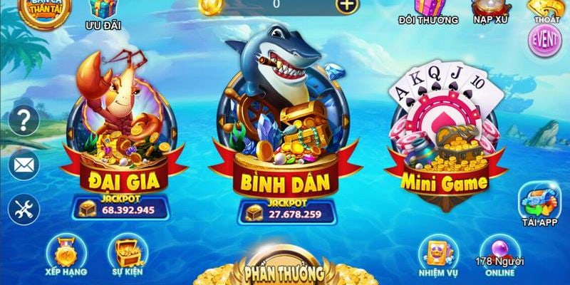 Bắn cá Jackpot đa dạng chế độ khám phá đại dương